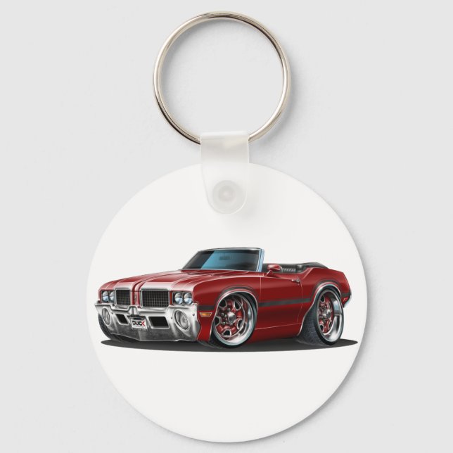 Olds Cutlass Maroon Car Key Ring (Front)