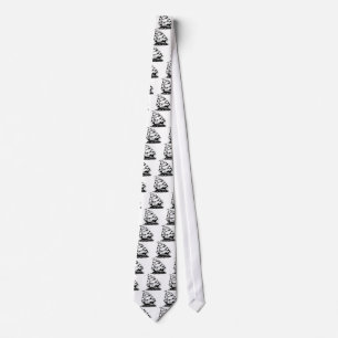 Olds Skool Tattoo Sailing Ship Navy Tie