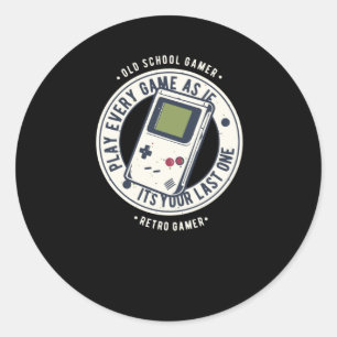 OldSchool Gamer Classic Round Sticker