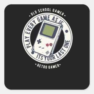 OldSchool Gamer Square Sticker
