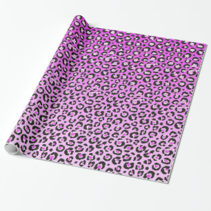 Oldschool Leopard Print in Pink and White Wrapping Paper