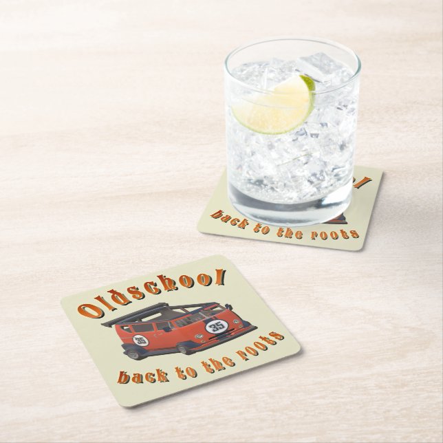Oldschool Speed - ​Back to the roots! Square Paper Coaster (Insitu)