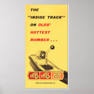 Oldsmobile 442 - vintage folder page reproduction poster