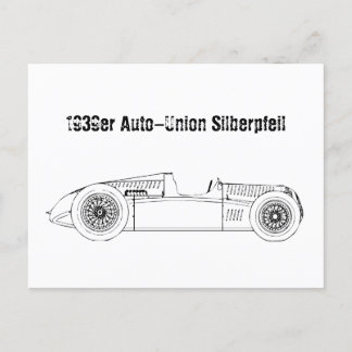 Oldtimer 1939 German Auto-Union Silver Arrow Postcard