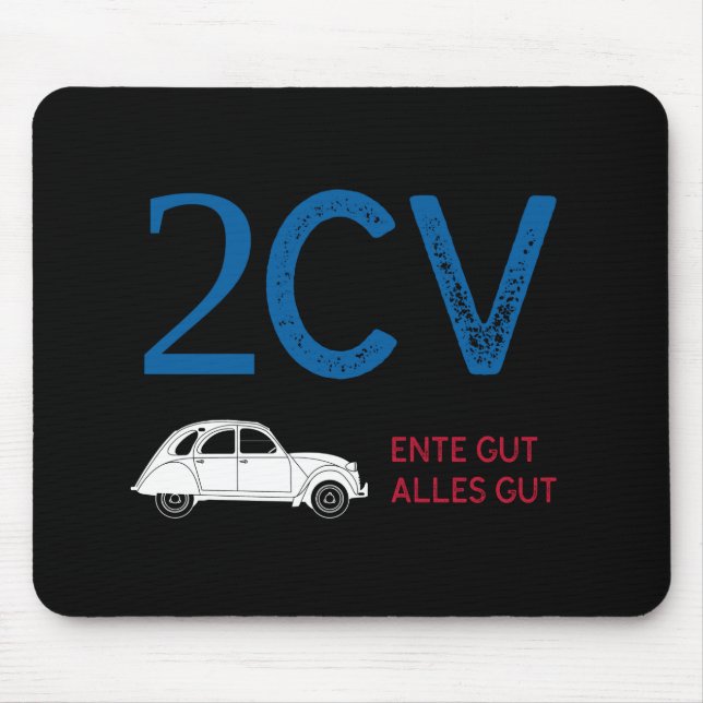 Oldtimer 2cv Ente Frankreich Fahne Farben Mouse Pad (Front)