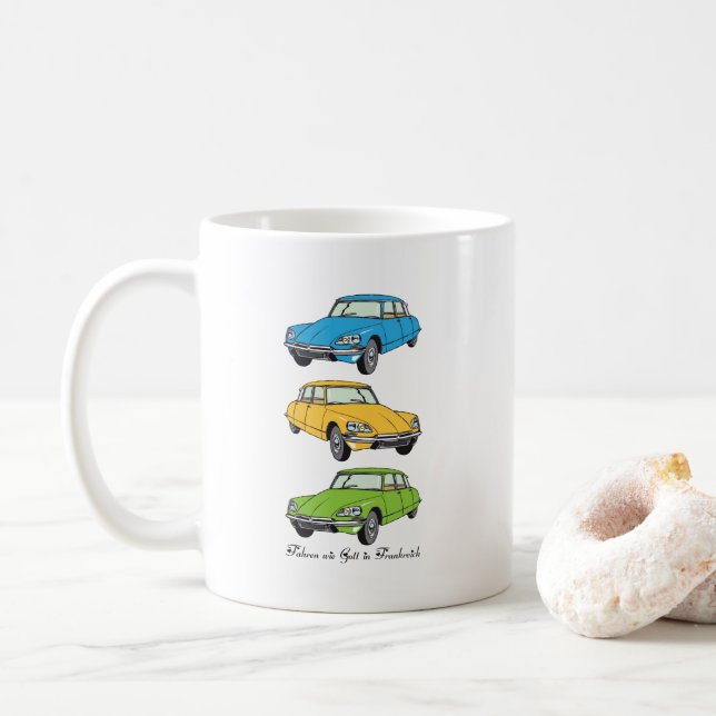 Oldtimer Citroen DS19 As God in France Coffee Mug (With Donut)