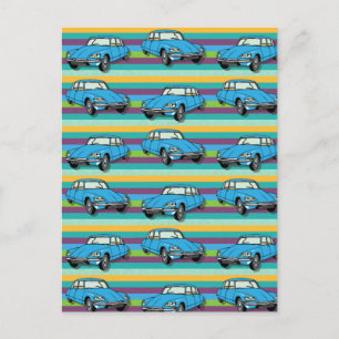 Oldtimer Citroen DS 19 Duo Buntes Postcard