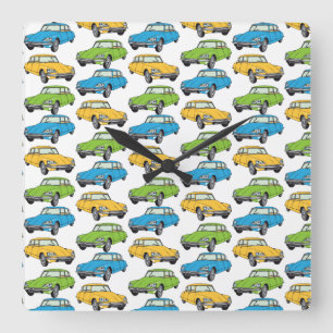 Oldtimer Citroen DS 19 Trio Square Wall Clock