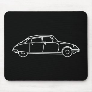 Oldtimer DS19 La Déesse Sideview Blueprint Mouse Pad