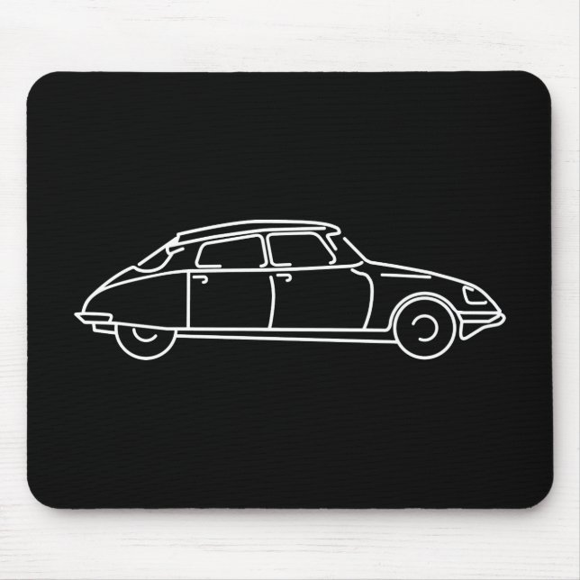 Oldtimer DS19 La Déesse Sideview Blueprint Mouse Pad (Front)
