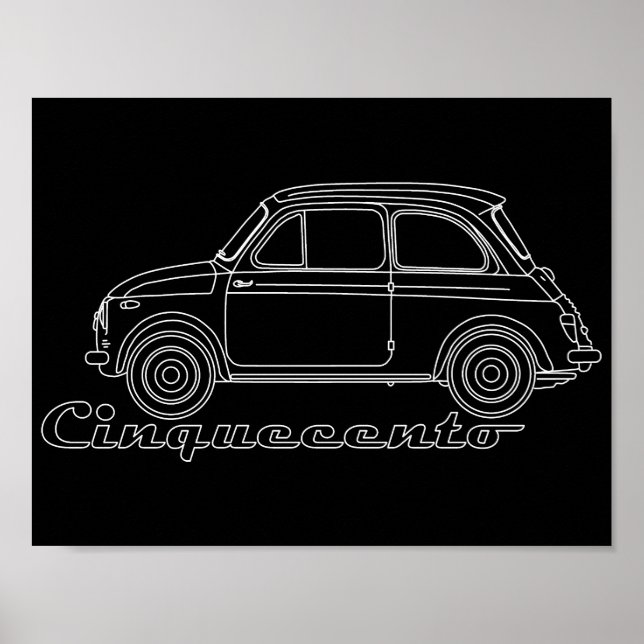 Oldtimer Fiat Cinquecento Der PUCH 500 Poster (Front)
