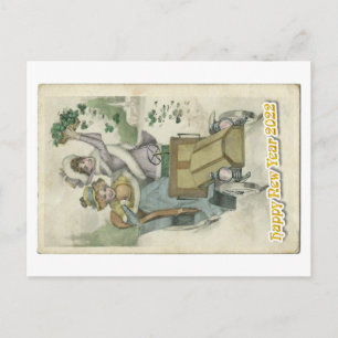 oldtimer happy new year 2022 postcard
