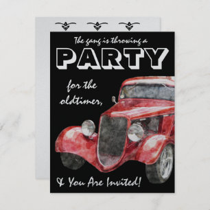 Oldtimer Retirement Party Classic Hotrod Car Invitation
