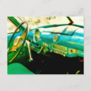 Oldtimer von innen auf Kuba Postcard