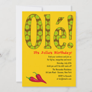 Ole! Mexican Theme Invitation