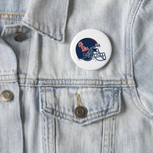 Ole Miss Football Helmet Dark Blue 6 Cm Round Badge