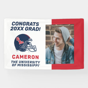 Ole Miss Football Helmet Dark Blue Banner