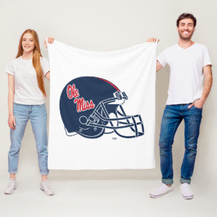 Ole Miss Football Helmet Dark Blue Fleece Blanket