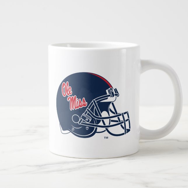 Ole Miss Football Helmet | Dark Blue Large Coffee Mug (Right)