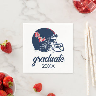 Ole Miss Football Helmet   Dark Blue Napkin