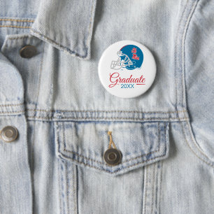 Ole Miss Football Helmet Light Blue 6 Cm Round Badge