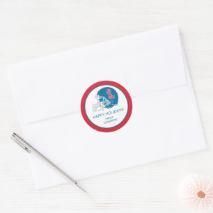 Ole Miss Football Helmet   Light Blue Classic Round Sticker