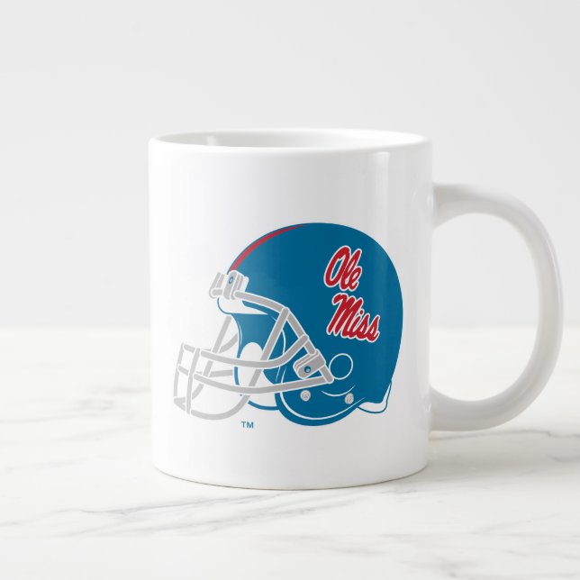 Ole Miss Football Helmet | Light Blue Large Coffee Mug (Right)