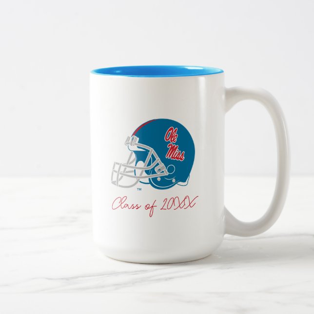Ole Miss Football Helmet | Light Blue Two-Tone Coffee Mug (Right)