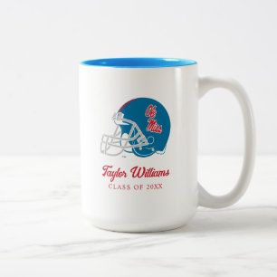 Ole Miss Football Helmet   Light Blue Two-Tone Coffee Mug