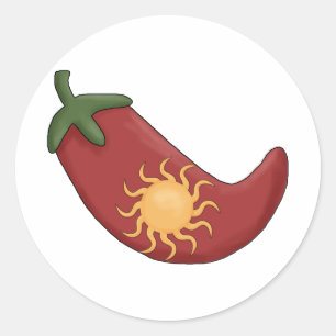 Ole!  Sun Stuffed Red Chilli Pepper Classic Round Sticker