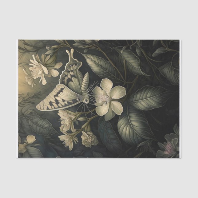 Oleander Magic, Moth in Twilight Tissue Paper (Front)