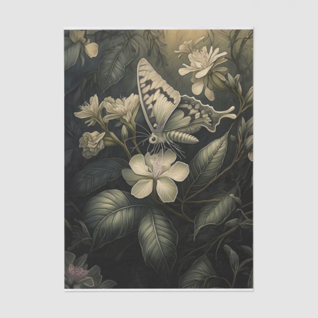 Oleander Magic, Moth in Twilight Tissue Paper (Front)