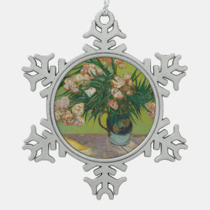 Oleanders Snowflake Pewter Christmas Ornament