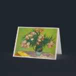Oleanders, Vincent van Gogh Card<br><div class="desc">For Van Gogh, oleanders were joyous, life-affirming flowers that bloomed inexhaustibly and were always putting out strong new shoots. In this painting of August 1888 the flowers fill a majolica jug that the artist used for other still lifes made in Arles. Customise it with your own details. For further customisation,...</div>