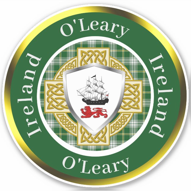O'Leary Irish Shield/Celtic Cross Personalised (Front)