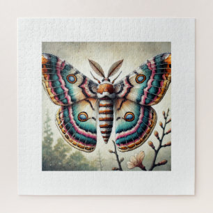 Olethreutid moth in watercolor and ink 130924IREF2 Jigsaw Puzzle