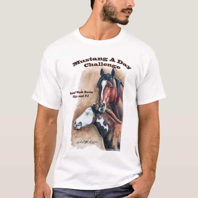 Olga And PJ Mustang A Day Challenge T-shirt (Front)