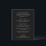 Olga Black Modern Wedding Menu<br><div class="desc">Modern wedding menus featuring a clean and simple design with bold fonts.</div>