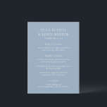 Olga Dusty Blue Modern Wedding Menu<br><div class="desc">Modern wedding menus featuring a clean and simple design with bold fonts.</div>