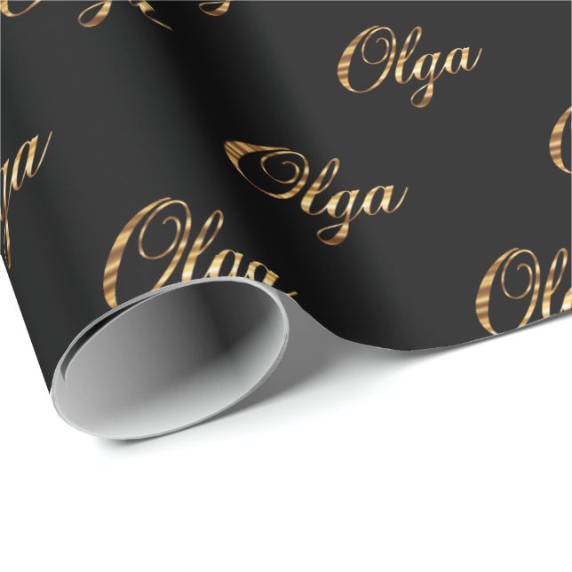 Olga gold Design Lettering Gift Paper (Roll Corner)