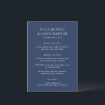 Olga Navy and Cream Modern Wedding Menu<br><div class="desc">Modern wedding menus featuring a clean and simple design with bold fonts.</div>