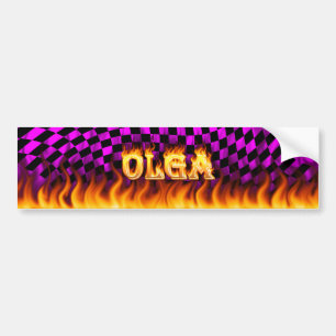 Olga real fire and flames bumper sticker design.