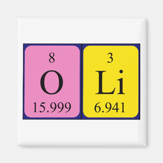 Oli periodic table name magnet (Front)
