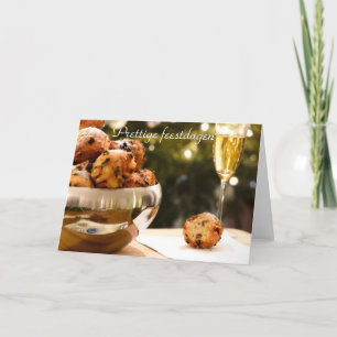 Oliebollen on a Christmas card with dutch text