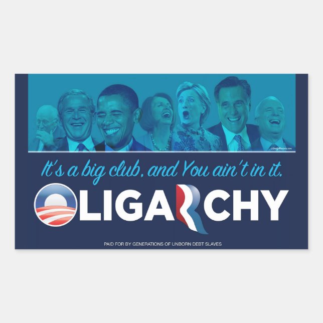 Oligarchy 2012 rectangular sticker (Front)