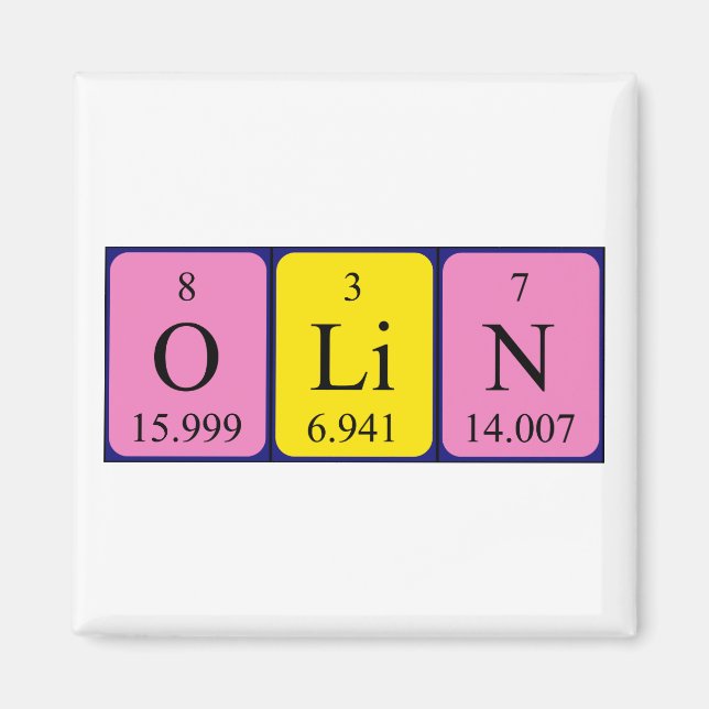 Olin periodic table name magnet (Front)