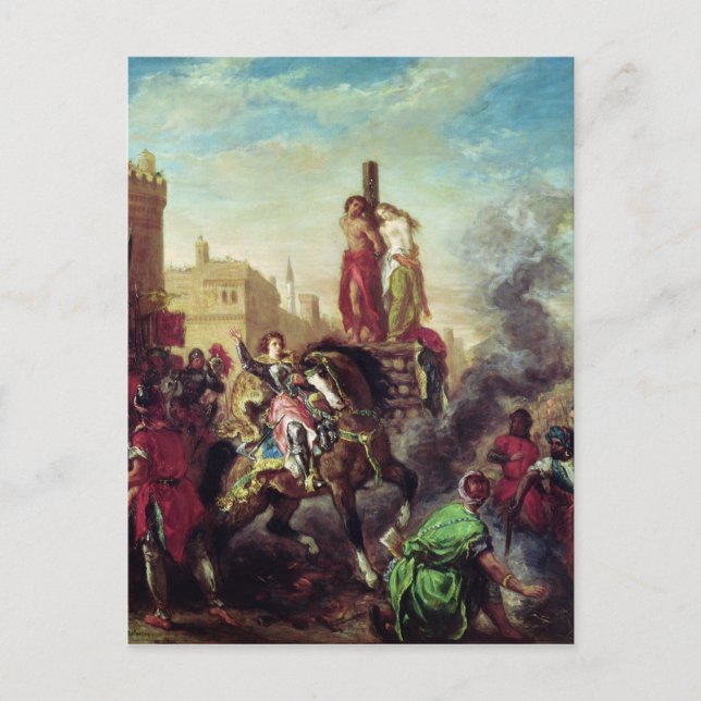 Olinda and Sophronia on the Pyre Postcard (Front)