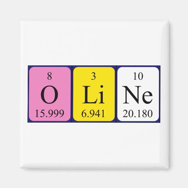 Oline periodic table name magnet (Front)