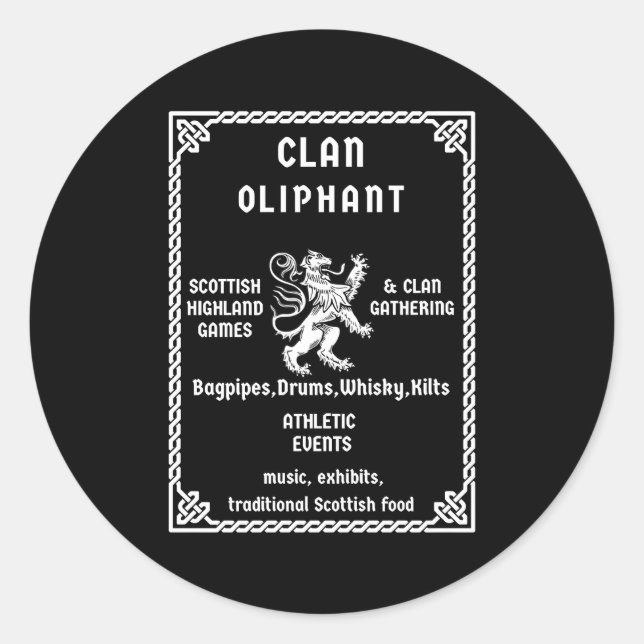Oliphant Scottish Clan Descendant Classic Round Sticker (Front)