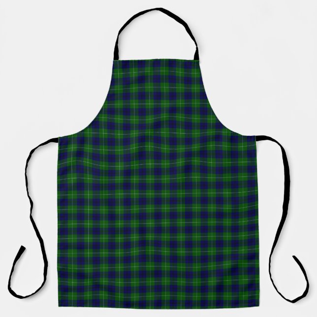 Oliphant tartan blue green plaid apron (Front)